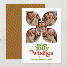 Navidades del Collage de fotos Merry Retro de Medi