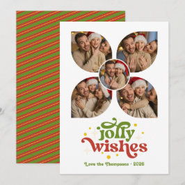Tarjeta Festiva Navidades del Collage de fotos Merry Retro de Medi