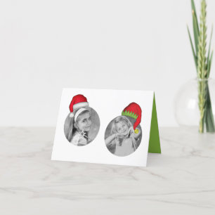 Tarjeta Festiva Navidades del Collage de fotos Red and Green Santa