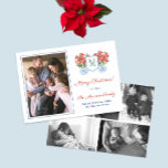 Tarjeta Festiva Navidades del Collage de fotos Red Poinsettia Chin<br><div class="desc">** Crédito de la foto: Fotografía © Storytree Studios, Stanford, CA ** / diseño de tarjetas de vacaciones de Moda con una planta de poinsettia acuática en un recipiente de jengibre. Hay espacio para una sola foto en la parte delantera y un monograma de una sola letra. En el reverso...</div>