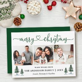 Tarjeta Festiva Navidades del corazón caligráficos Pines 3 Fotogra