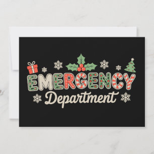Tarjeta Festiva Navidades del Departamento de Emergencia ER Enferm