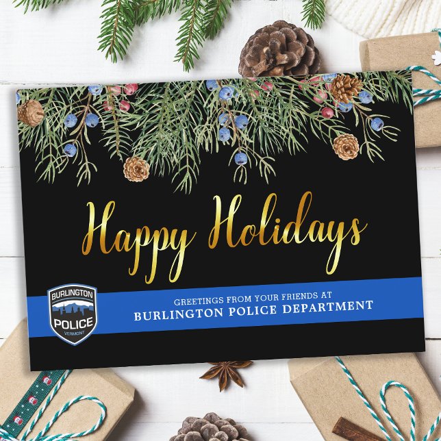 Tarjeta Festiva Navidades del departamento de policía delgados de  (Subido por el creador)