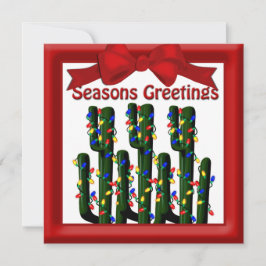 Tarjeta Festiva Navidades del desierto Cactus Tree Flat Greet