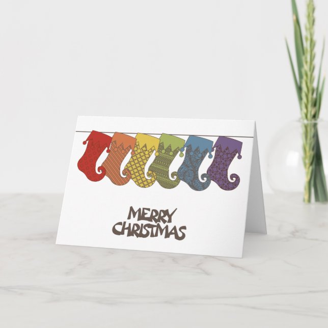 Tarjeta Festiva Navidades del Día del Orgullo Gay (Anverso)
