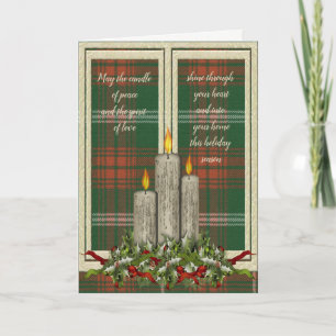 Tarjeta Festiva Navidades del Duque de Rothesay Cazando a Tartán