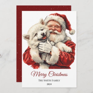 Tarjeta Festiva Navidades del Eskimo Santa Claus de Estados Unidos
