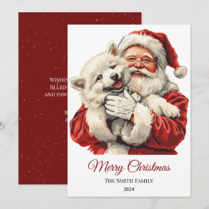 Tarjeta Festiva Navidades del Eskimo Santa Claus de Estados Unidos