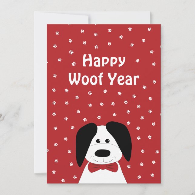 Tarjeta Festiva Navidades del 'Feliz Año de la Mujer' de Dog Lover (Anverso)