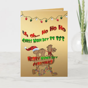 Tarjeta Festiva Navidades del Feliz Día del Hump Camel HO HO HO