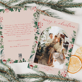 Tarjeta Festiva Navidades del Foliage Botánico 1 Family Photo Arch