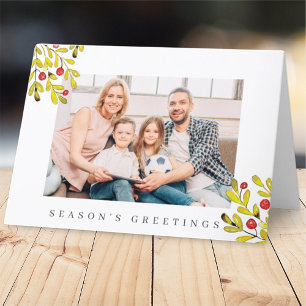 Tarjeta Festiva Navidades del follaje acuático de la vegetación bo