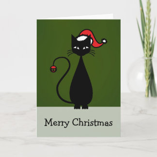 Tarjeta Festiva Navidades del gato negro