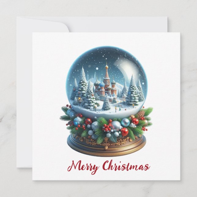 Tarjeta Festiva Navidades del Globe de la Nieve (Anverso)
