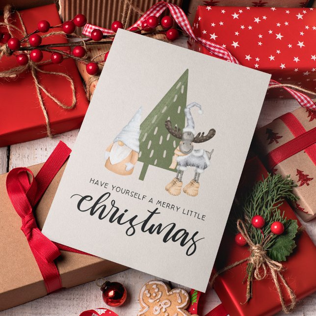 Tarjeta Festiva Navidades del gnomo nórdico (Subido por el creador)