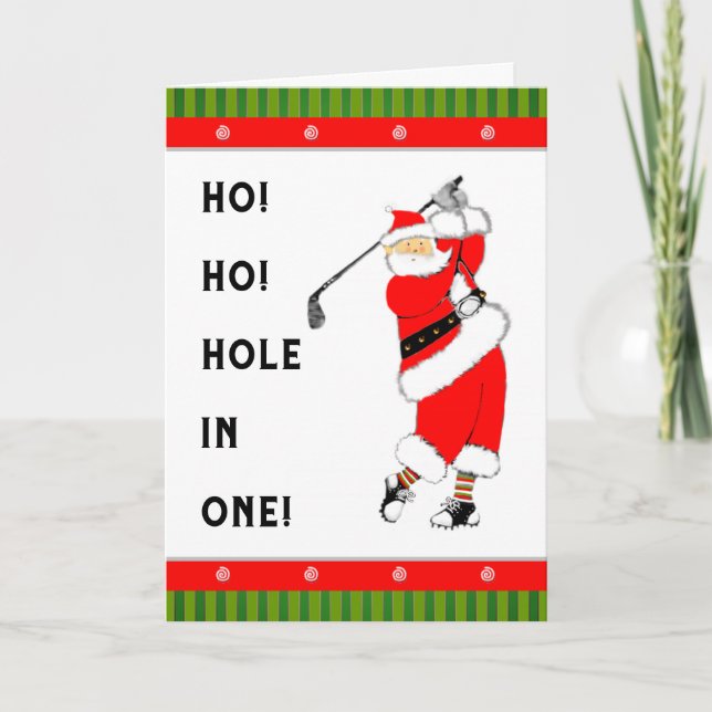 Tarjeta Festiva Navidades del Golf Hole-in-one (Anverso)