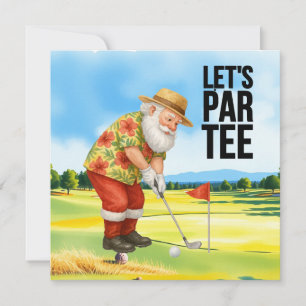 Tarjeta Festiva Navidades del Golf Julio con Santa Claus Golfing