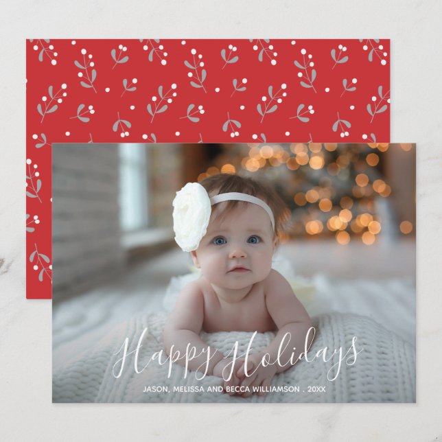 Tarjeta Festiva Navidades del guión de Felices Fiestas (Anverso / Reverso)