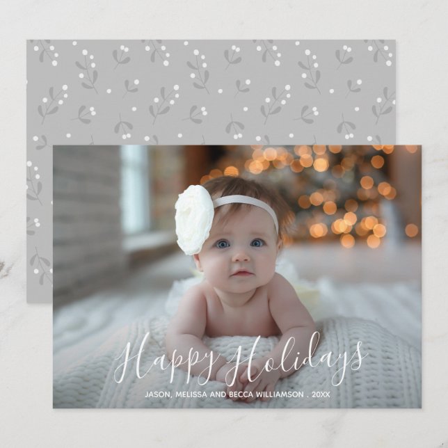 Tarjeta Festiva Navidades del guión de Felices Fiestas (Anverso / Reverso)