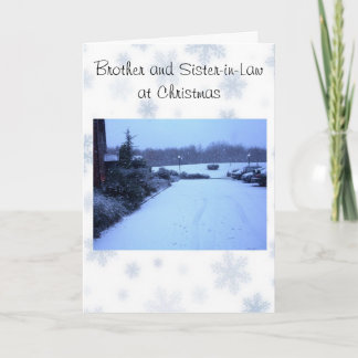 Tarjeta Festiva Navidades del Hermano Esposo del Paisaje Invierno