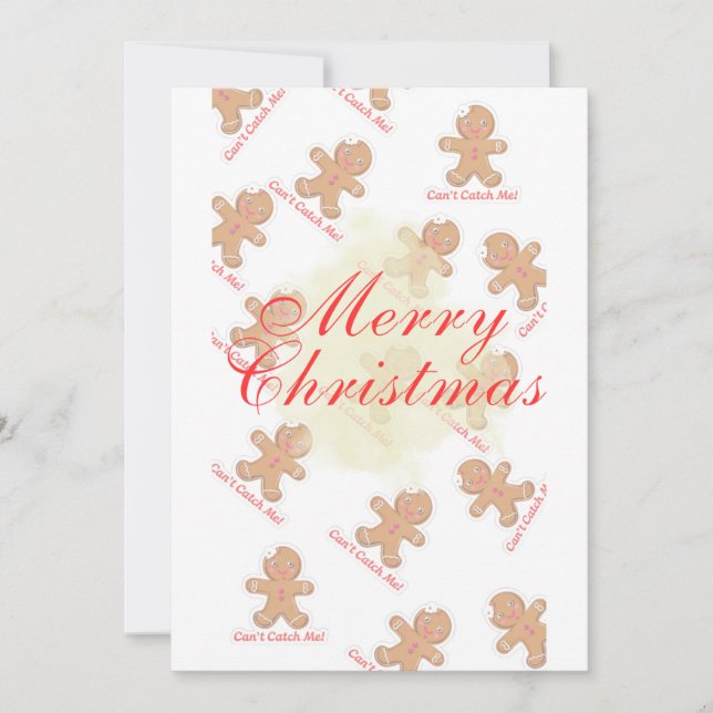 Tarjeta Festiva Navidades del Hombre del Gingerbread (Anverso)