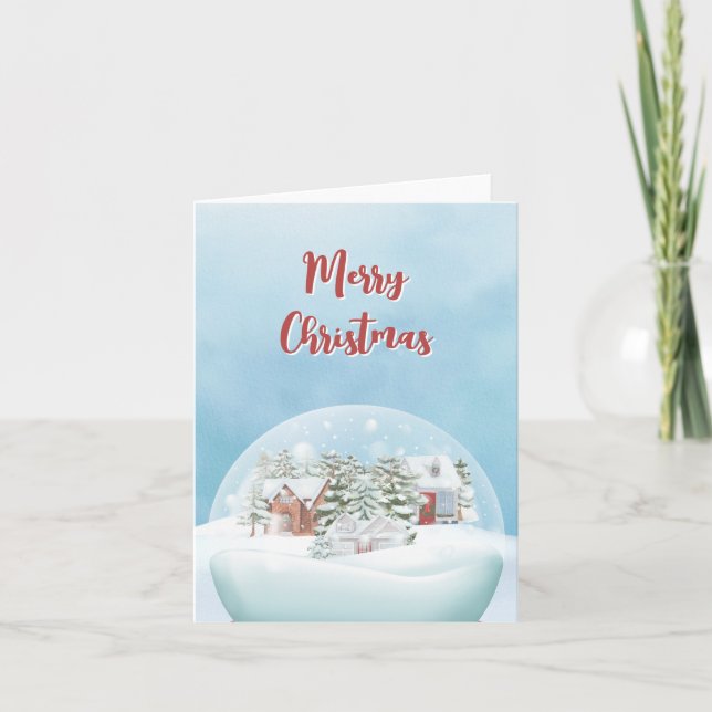 Tarjeta Festiva Navidades del invierno del mundo de la nieve (Anverso)