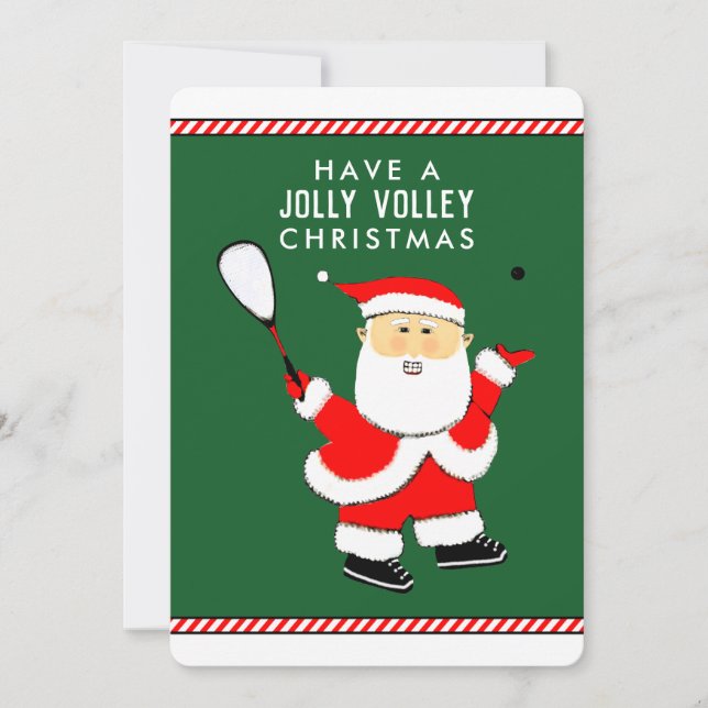 Tarjeta Festiva Navidades del jugador de squash (Anverso)