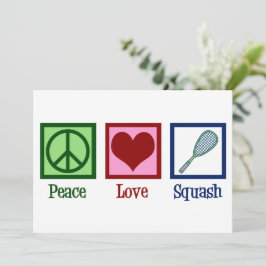 Tarjeta Festiva Navidades del jugador Peace Love Squash