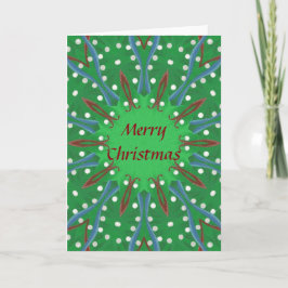 Tarjeta Festiva Navidades del Kaleidoscope verde rojo saludan tarj