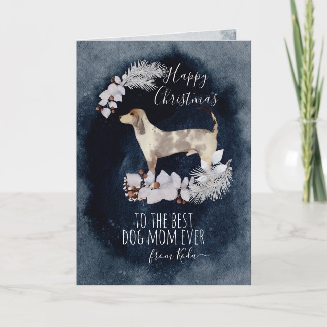 Tarjeta Festiva Navidades del Leopard Hound (Anverso)