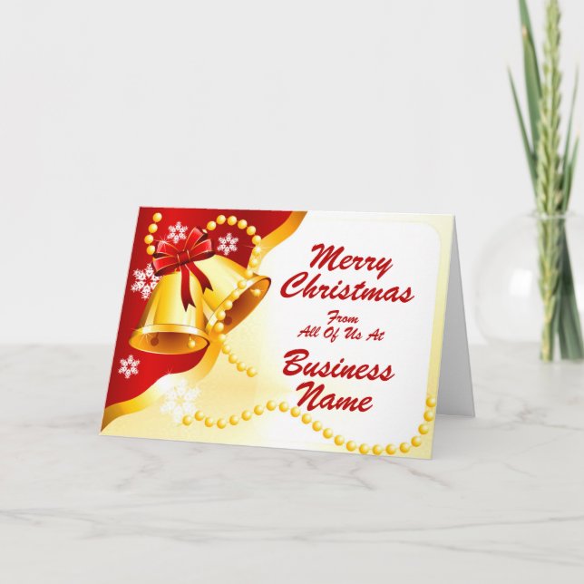 Tarjeta Festiva Navidades del logotipo Promo Business Red & Yellow (Anverso)