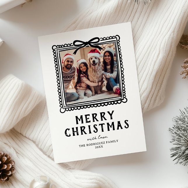 Tarjeta Festiva Navidades del marco fotográfico Doodle (Subido por el creador)
