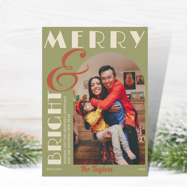 Tarjeta Festiva Navidades del Moderno Arco de Fotografía Retro Gru (Subido por el creador)