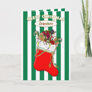 Tarjeta Festiva Navidades del niño de pie - Nieto - Candy