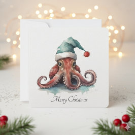 Tarjeta Festiva Navidades del Octopus Alegría, personalizado