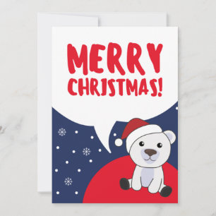 Tarjeta Festiva Navidades del oso polar niegan a los animales de i