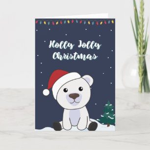 Tarjeta Festiva Navidades del oso polar niegan a los animales de i