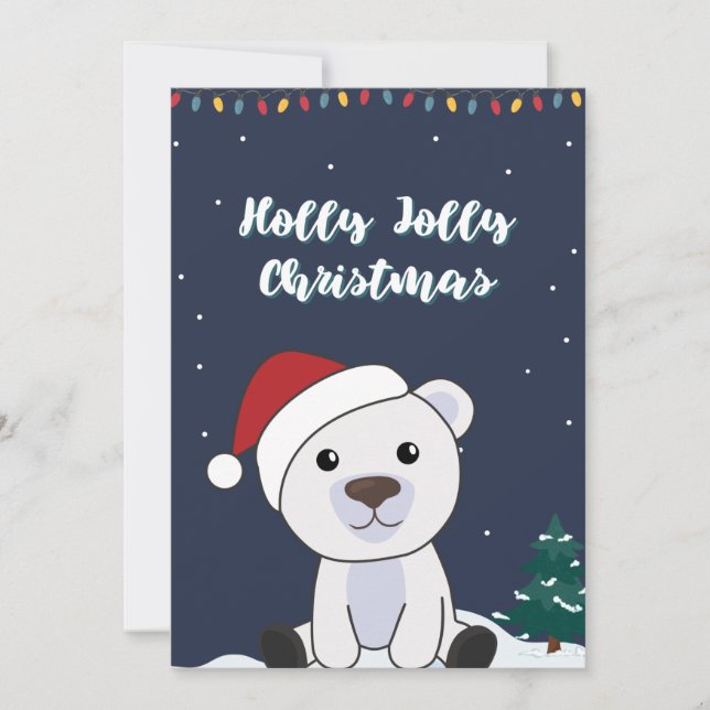 Tarjeta Festiva Navidades del oso polar niegan a los animales de i (Anverso)