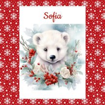 Navidades del oso polar Personalizan Nombre y Salu