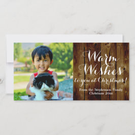 Tarjeta Festiva Navidades del país con cálidos deseos vintage