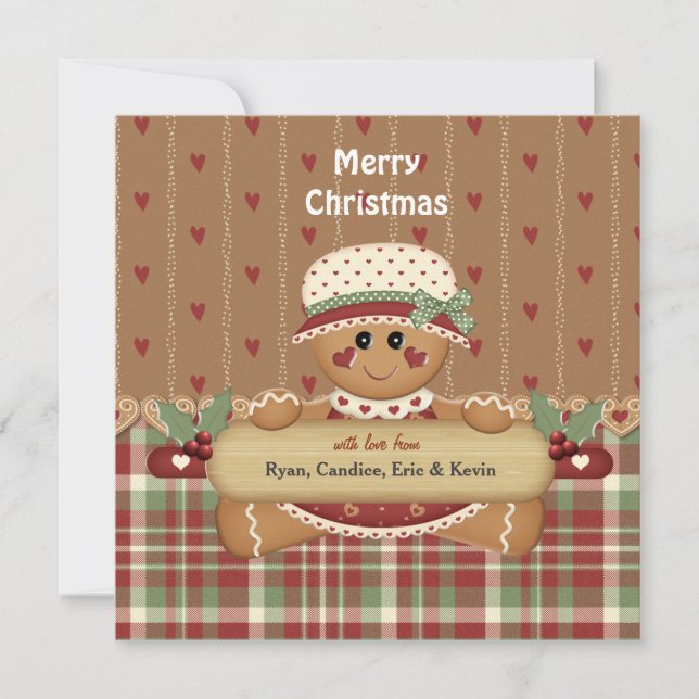 Tarjeta Festiva Navidades del País de Gingerbread (Anverso)