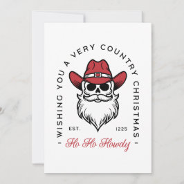Tarjeta Festiva Navidades del país Howdy Santa cowboy desea