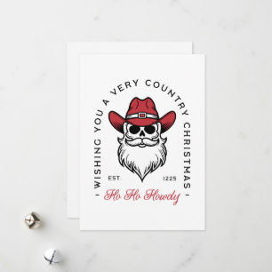 Tarjeta Festiva Navidades del país Howdy Santa cowboy desea