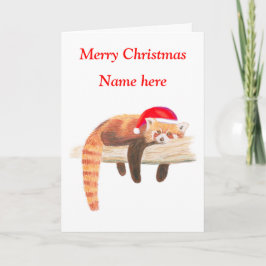 Tarjeta Festiva Navidades del Panda Rojo