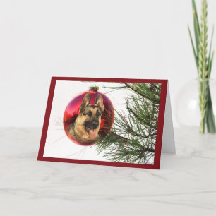 Tarjeta Festiva Navidades del Pastor Alemán Ball Hanging2