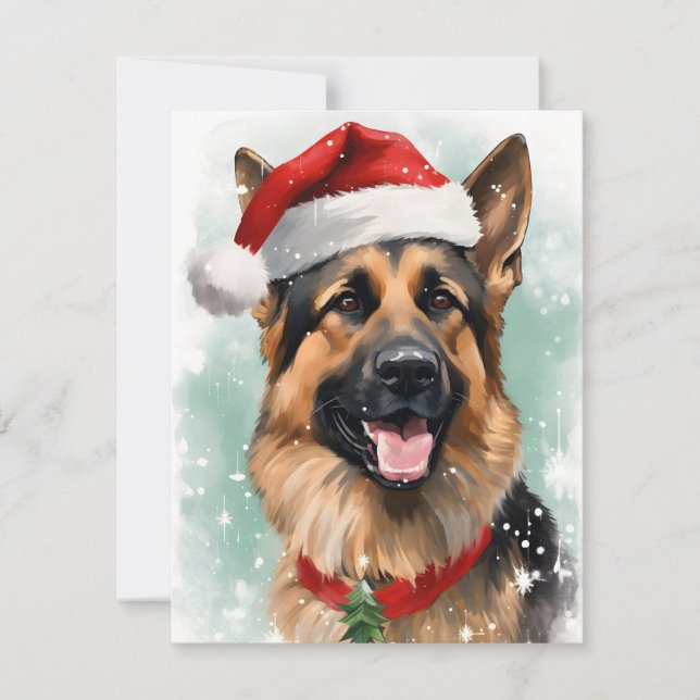 Tarjeta Festiva Navidades del Pastor Alemán pinchan obras de arte (Anverso)