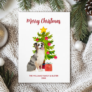 Tarjeta Festiva Navidades del Pastor Australiano