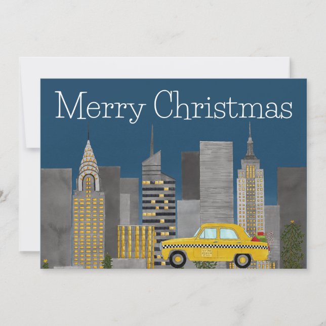 Tarjeta Festiva Navidades del Personalizable de Nueva York (Anverso)