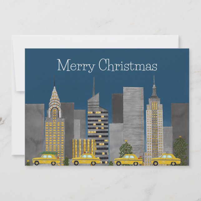 Tarjeta Festiva Navidades del Personalizable de Nueva York (Anverso)