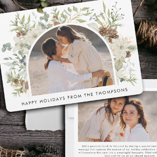 Tarjeta Festiva Navidades del Personalizado de Eucalyptus Greenery